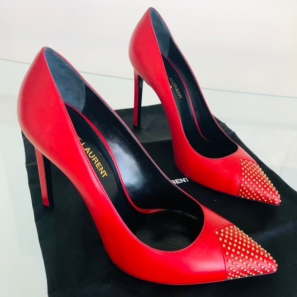 Saint Laurent Limited Edition Gold Studded Heels - Picture 3 of 8